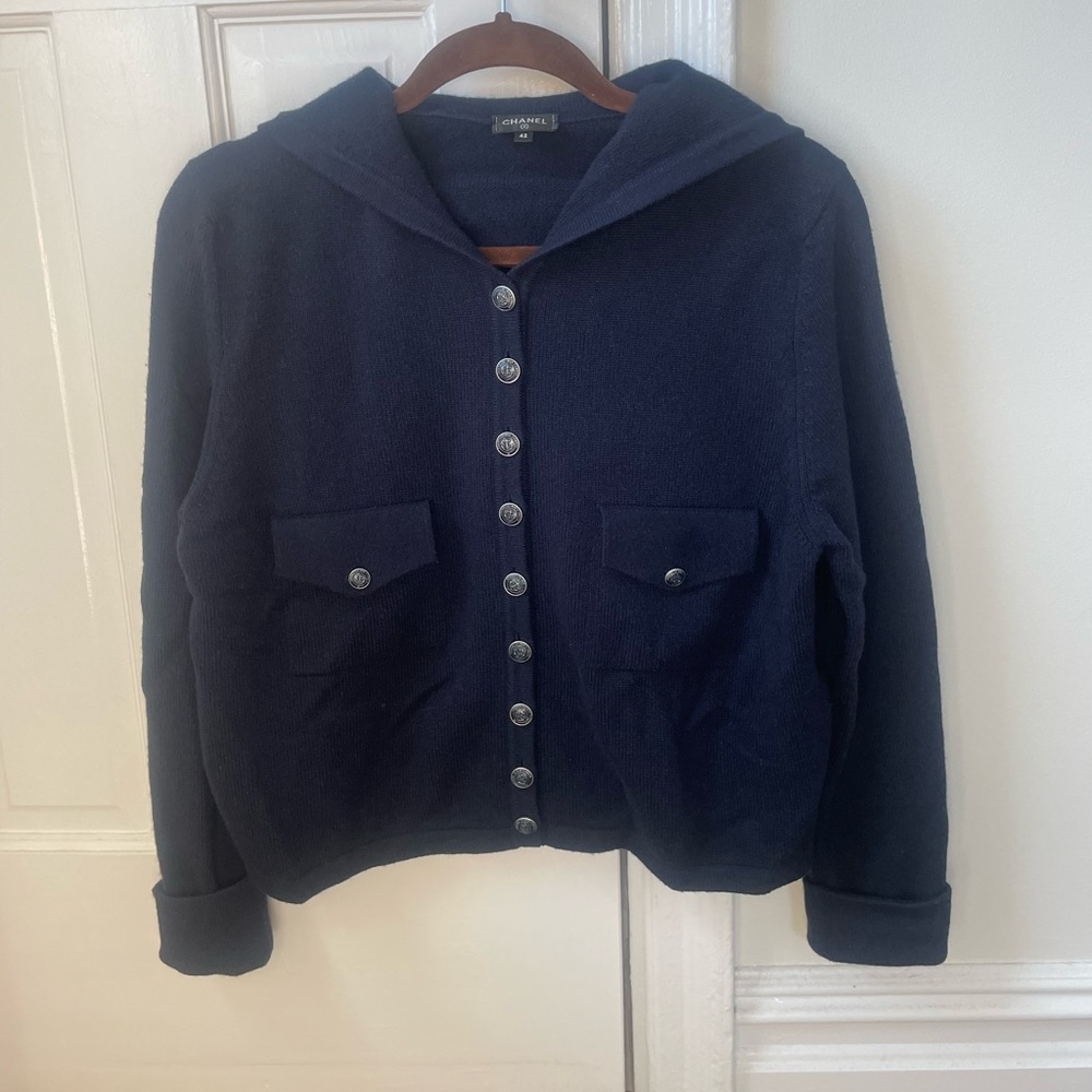 CHANEL Midnight Blue Vintage Cashmere Cardigan